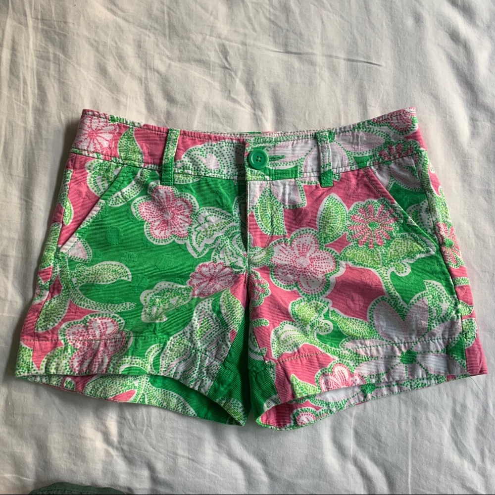 Lily Pulitzer Pink and Green Floral Shorts